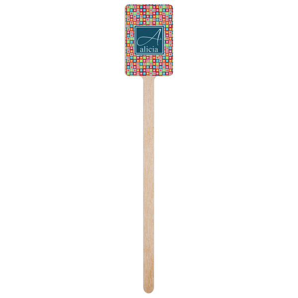 Retro Squares Wooden 6.25" Stir Stick - Rectangular - Single Stick
