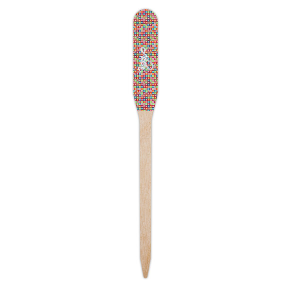 Retro Squares Wooden Food Pick - Paddle - Single Pick