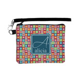 Retro Squares Wristlet ID Case w/ Name and Initial