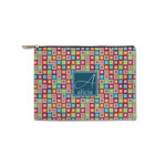 Retro Squares Zipper Pouch - Small - 8.5"x6" (Personalized)