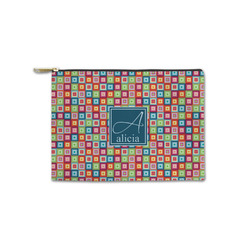 Retro Squares Zipper Pouch - Small - 8.5"x6" (Personalized)