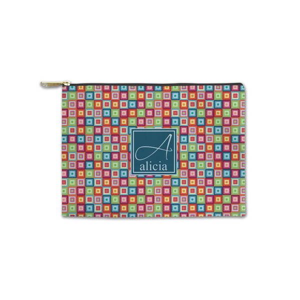 Custom Retro Squares Zipper Pouch - Small - 8.5"x6" (Personalized)