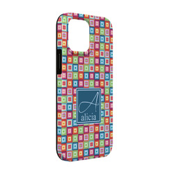 Retro Squares iPhone Case - Rubber Lined - iPhone 13 Pro (Personalized)