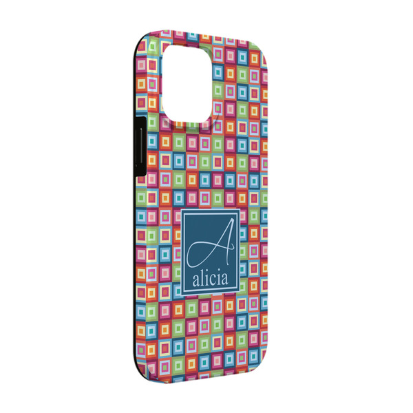 Custom Retro Squares iPhone Case - Rubber Lined - iPhone 13 Pro (Personalized)