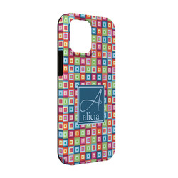Retro Squares iPhone Case - Rubber Lined - iPhone 13 (Personalized)