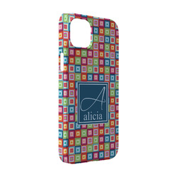 Retro Squares iPhone Case - Plastic - iPhone 14 (Personalized)