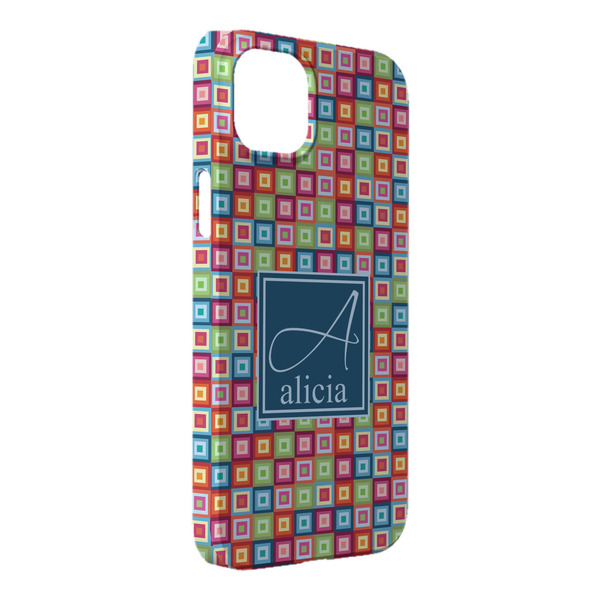 Custom Retro Squares iPhone Case - Plastic - iPhone 14 Plus (Personalized)