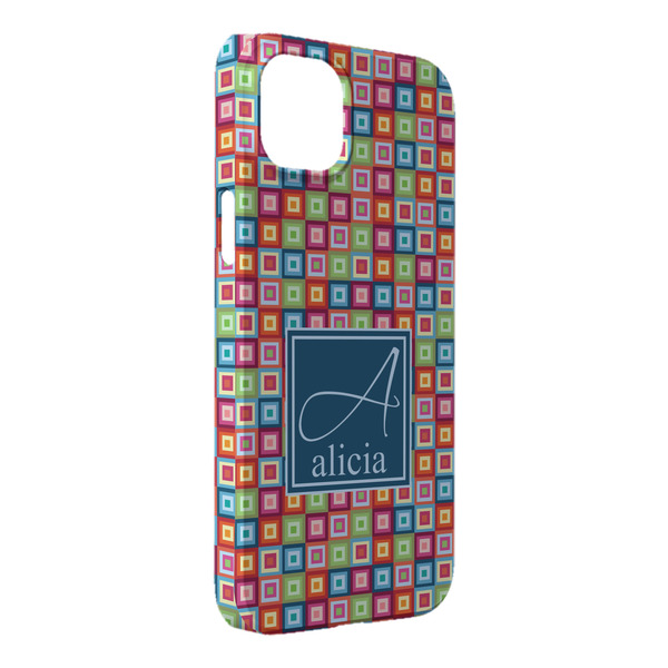 Custom Retro Squares iPhone Case - Plastic - iPhone 14 Pro Max (Personalized)