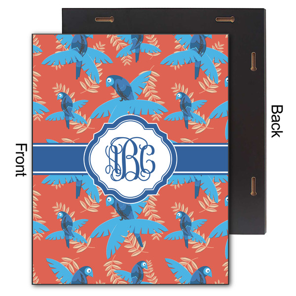 Blue Parrot 11x14 Wood Print - Front & Back View