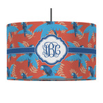Blue Parrot 12" Drum Pendant Lamp - Fabric (Personalized)