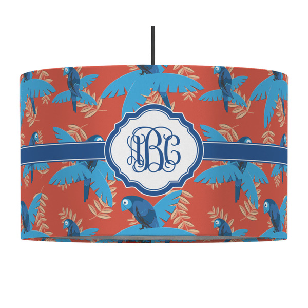 Blue Parrot 12" Drum Lampshade - PENDANT (Fabric)