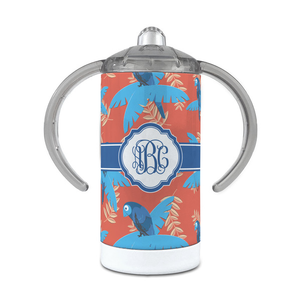 Custom Blue Parrot 12 oz Stainless Steel Sippy Cup (Personalized)