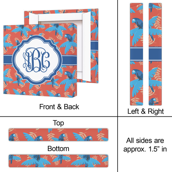 Blue Parrot 12x12 - Canvas Print - Approval