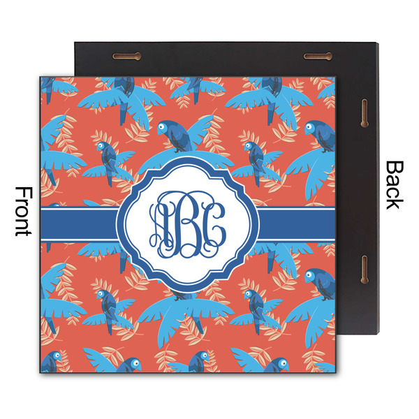 Blue Parrot 12x12 Wood Print - Front & Back View