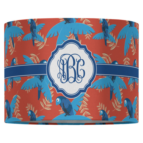 Blue Parrot 16" Drum Lampshade - FRONT (Fabric)
