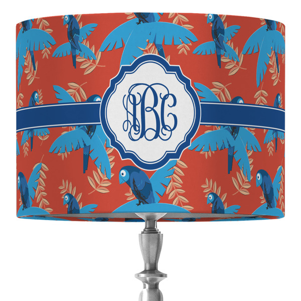 Custom Blue Parrot 16" Drum Lamp Shade - Fabric (Personalized)