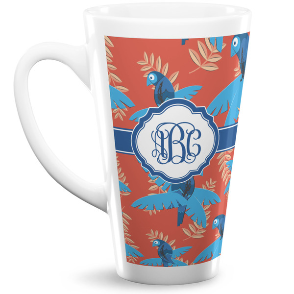 Custom Blue Parrot 16 Oz Latte Mug (Personalized)