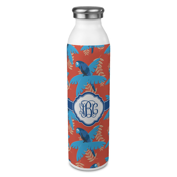 Custom Blue Parrot 20oz Stainless Steel Water Bottle - Full Print (Personalized)