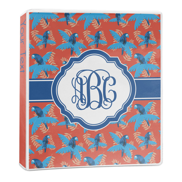 Custom Blue Parrot 3-Ring Binder - 1 inch (Personalized)