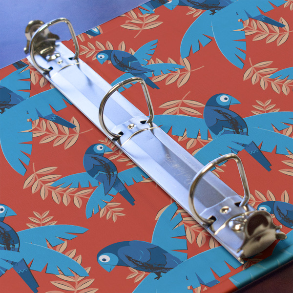 Blue Parrot 3 Ring Binders - Full Wrap - 1" - DETAIL