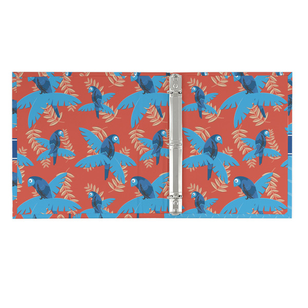 Blue Parrot 3 Ring Binders - Full Wrap - 1" - OPEN INSIDE