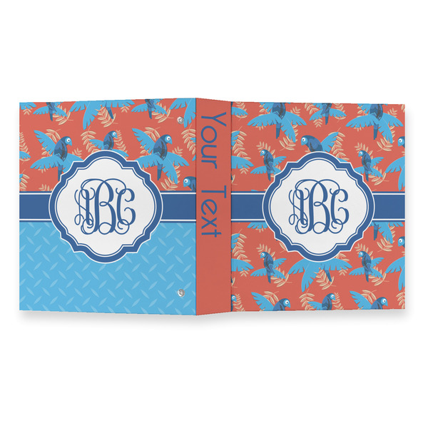 Blue Parrot 3 Ring Binders - Full Wrap - 1" - OPEN OUTSIDE