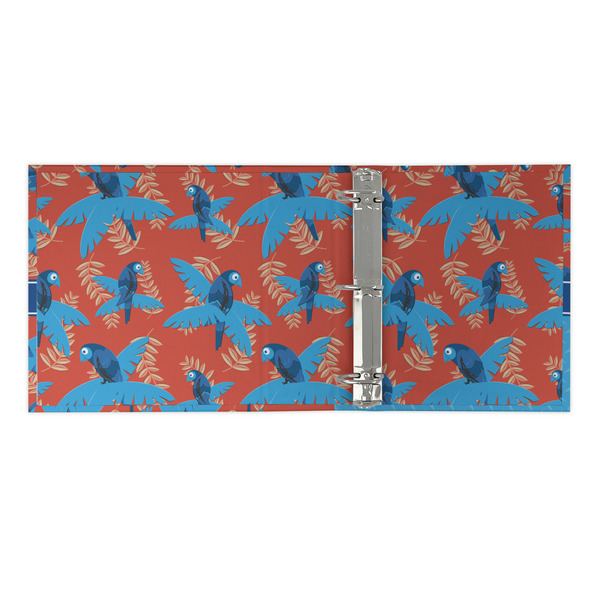 Blue Parrot 3 Ring Binders - Full Wrap - 2" - OPEN INSIDE
