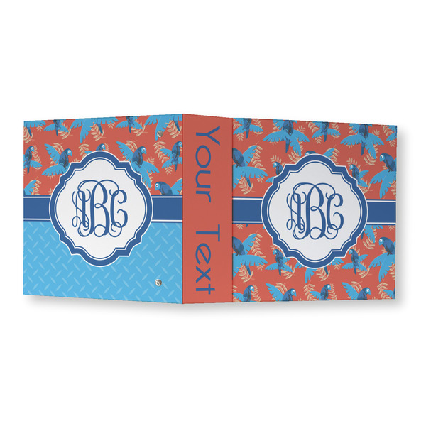 Blue Parrot 3 Ring Binders - Full Wrap - 3" - OPEN OUTSIDE