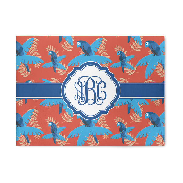 Custom Blue Parrot 5' x 7' Patio Rug (Personalized)