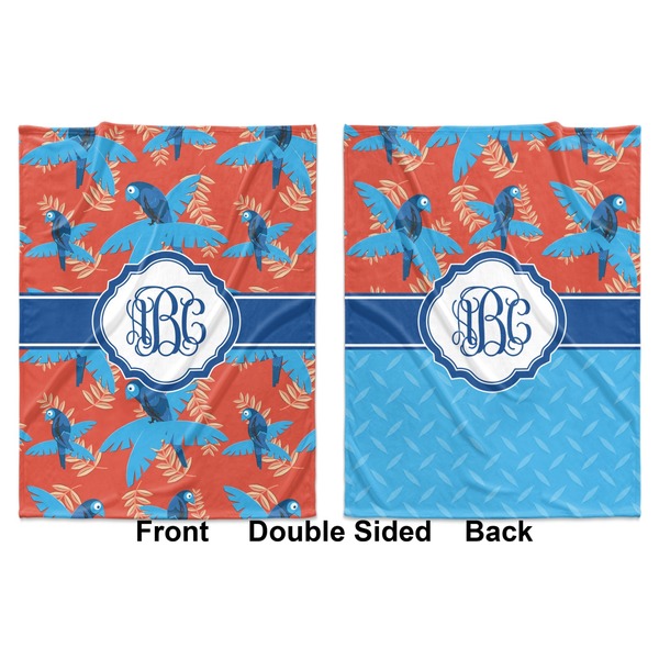 Blue Parrot Baby Blanket (Double Sided - Printed Front and Back)