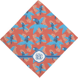 Blue Parrot Dog Bandana Scarf w/ Monogram