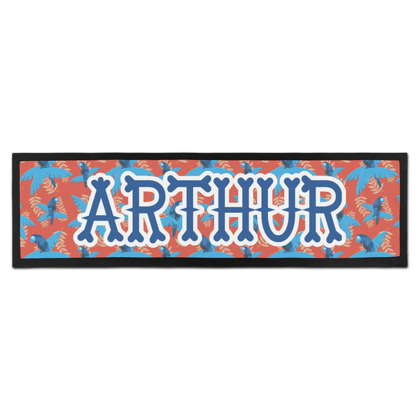 Custom Blue Parrot Bar Mat (Personalized)