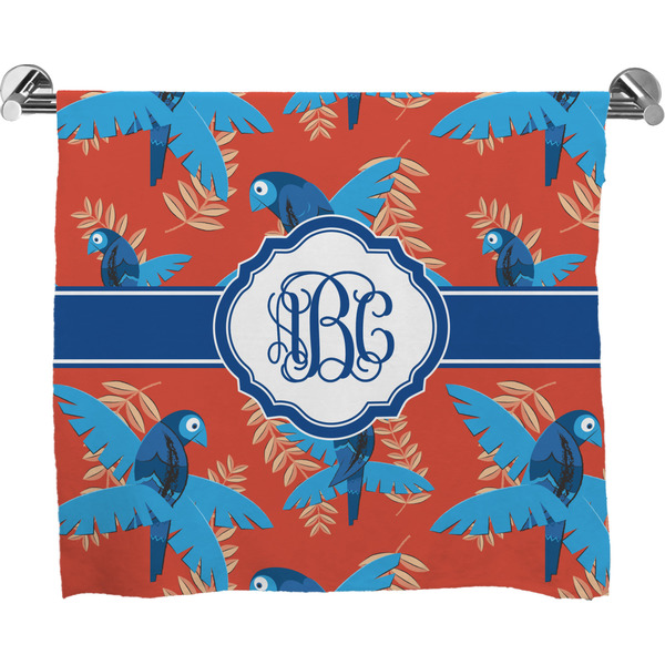 Custom Blue Parrot Bath Towel (Personalized)