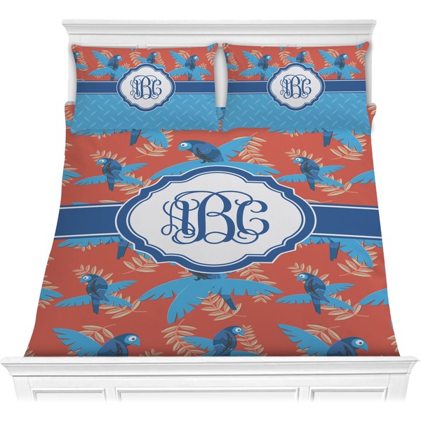 Custom Blue Parrot Comforter Set - Full / Queen (Personalized)
