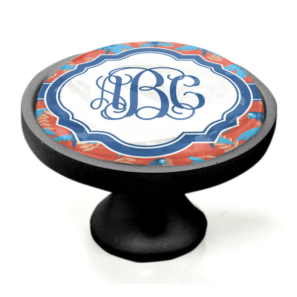 Blue Parrot Black Custom Cabinet Knob (Side)