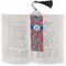 Blue Parrot Bookmark with tassel - In book