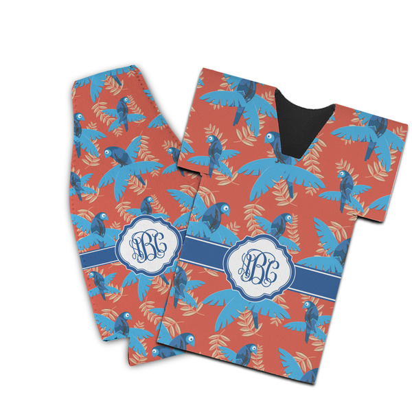 Custom Blue Parrot Bottle Cooler (Personalized)