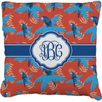 Blue Parrot Faux-Linen Throw Pillow 18" (Personalized)