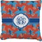 Blue Parrot Burlap Pillow 18"