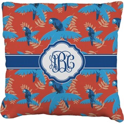 Blue Parrot Faux-Linen Throw Pillow 20" (Personalized)