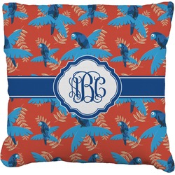 Blue Parrot Faux-Linen Throw Pillow 26" (Personalized)