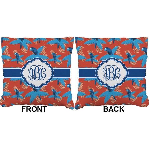 Blue Parrot Burlap Pillow Approval