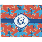 Blue Parrot Woven Fabric Placemat - Twill w/ Monogram