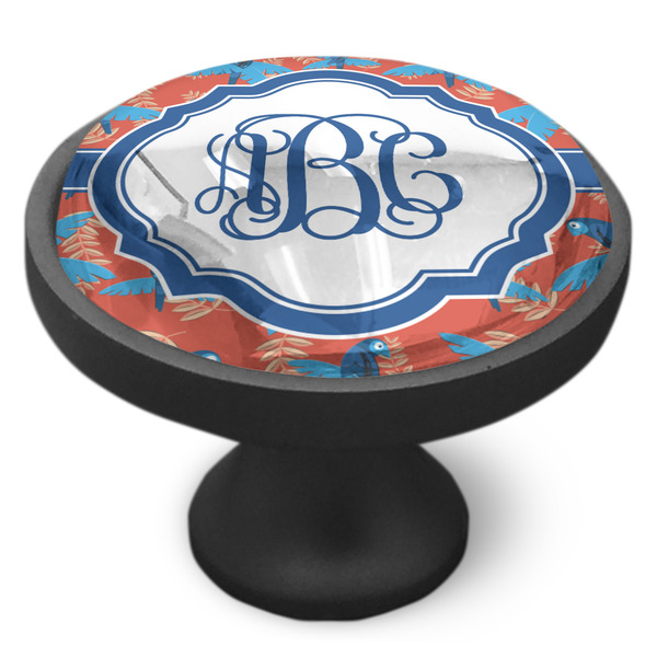Blue Parrot Cabinet Knob - Black - Side