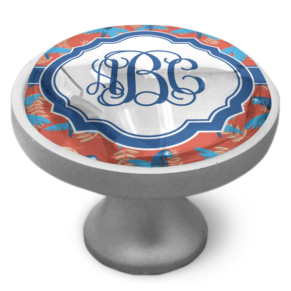 Blue Parrot Cabinet Knob - Nickel - Side