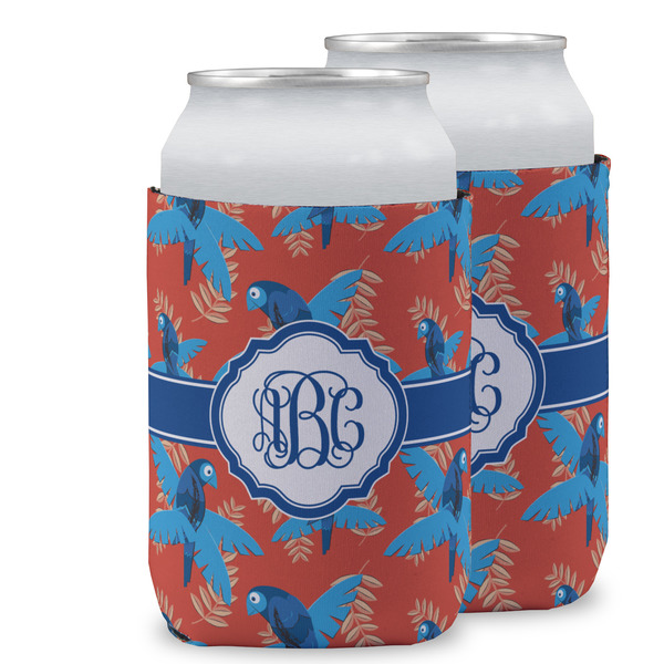 Custom Blue Parrot Can Cooler (12 oz) w/ Monogram