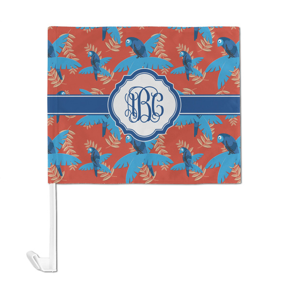 Blue Parrot Car Flag - Large - FRONT