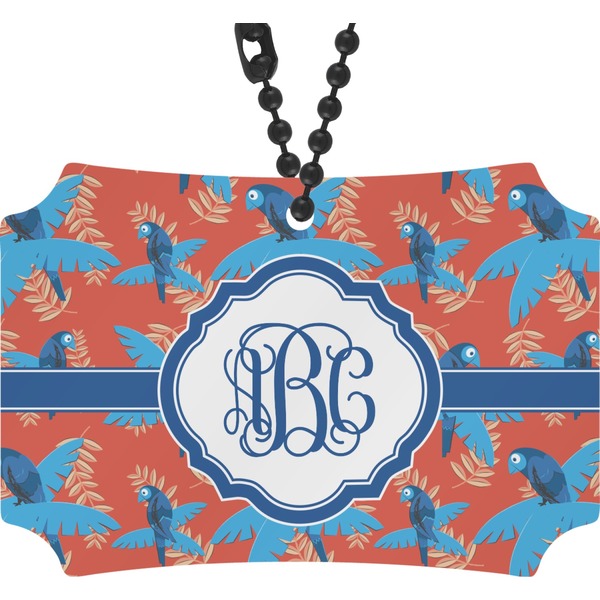 Custom Blue Parrot Rear View Mirror Ornament (Personalized)