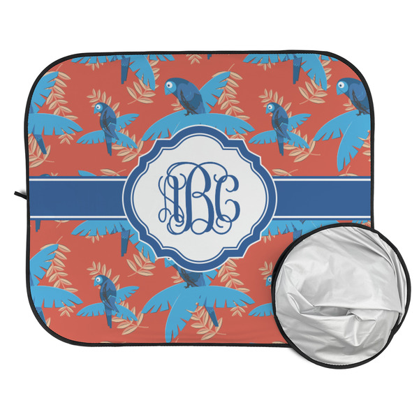 Blue Parrot Car Sun Shades - FOLDED & UNFOLDED