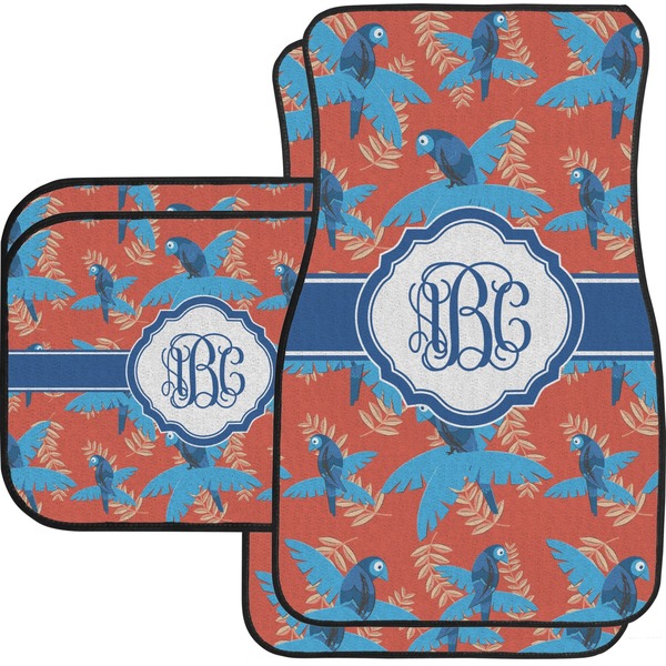 Custom Blue Parrot Car Floor Mats Set - 2 Front & 2 Back (Personalized)